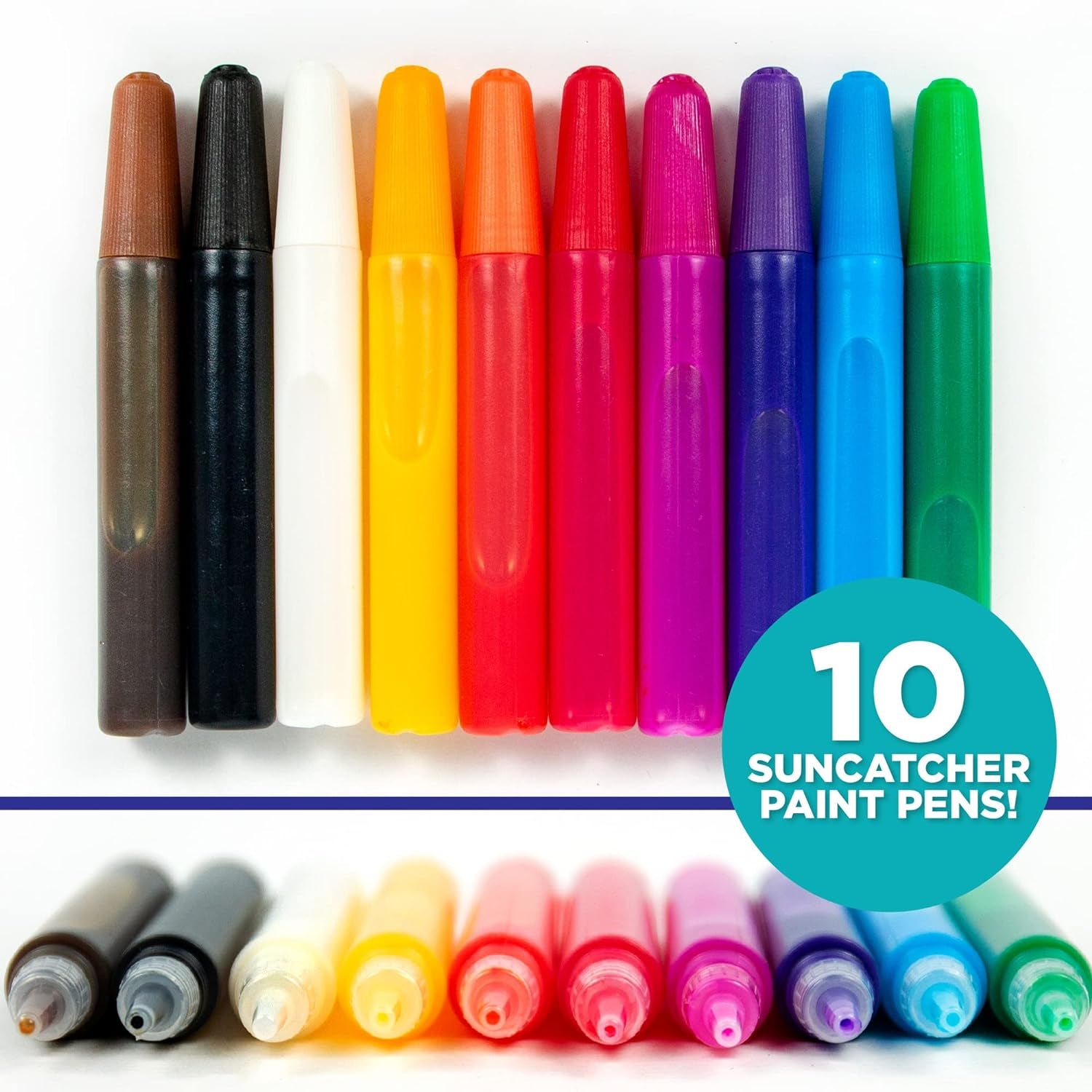 Yes  Suncatcher Paint Pens 10 Pack, 10Ml Nontoxic Suncatcher Paint Pens for Window Art, Window Art Paint Refill, Paint Projects, Suncatchers Sold Separately