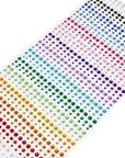 1800 Pieces 3Mm 4Mm 5Mm Multicolor Bling Rhinestone Sticker 2 Sheets Gem Diamond Self Adhesive