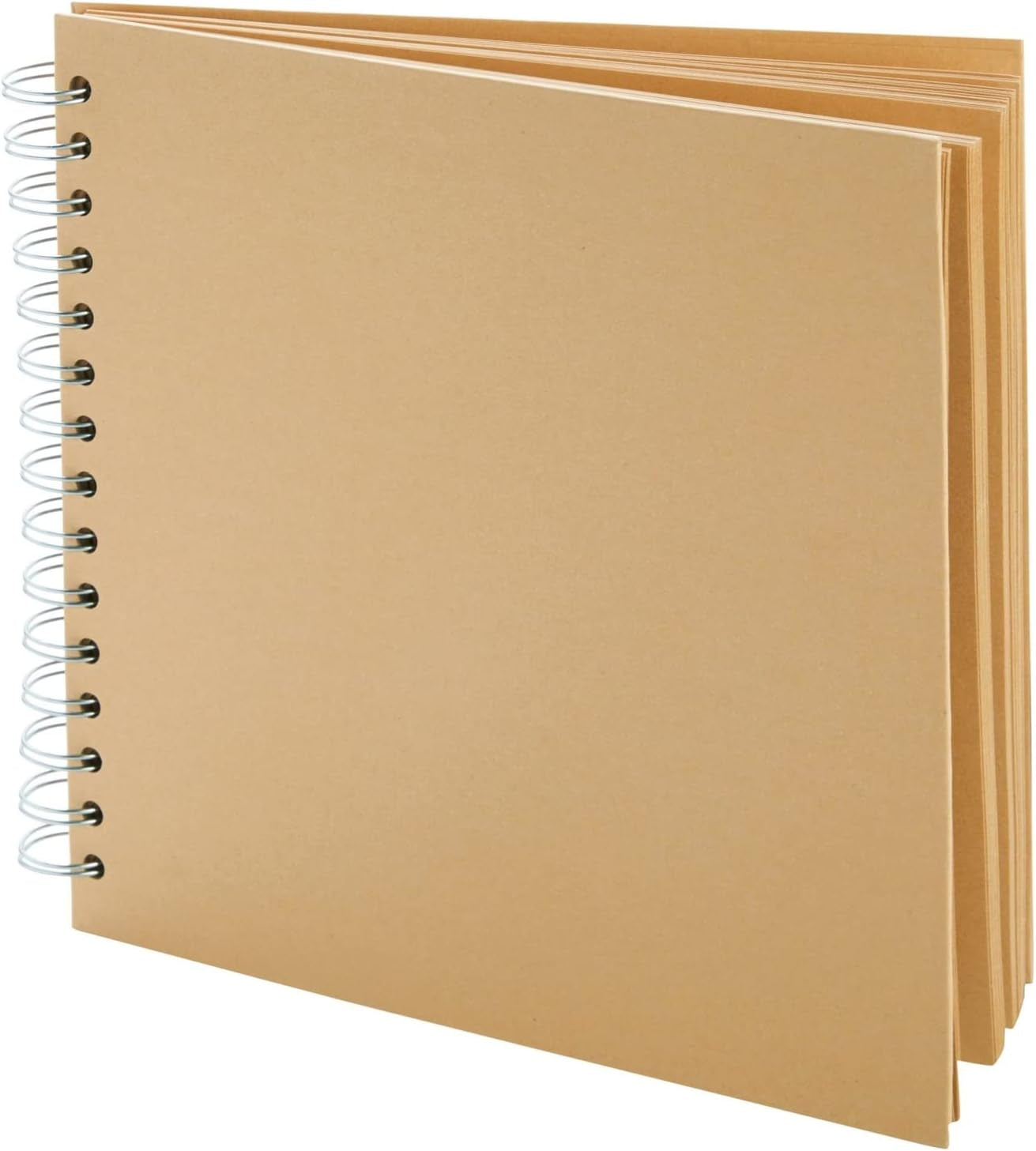 80 Pages Hardcover Kraft Scrapbook Albums, Multi-Purpose Brown Paper Notebook for Arts and Crafts, Blank Page Journal for Scrapbooking, Crafting, Creating Artworks and Journaling (8X8 Inches)