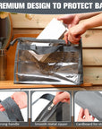 20 Pack Dust Bags for Handbags Clear Handbag Storage 3 Sizes Handbag Organizers for Closets Hand Bag Dust Cover Purse Protector Bag with Zipper and Handles with 25 Pcs S Shape Hooks