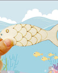 30Pcs Unfinished Fish Shaped Wood Cut Out Fish Wood DIY Crafts Cutouts Blank Wooden Fish Shaped Hanging Ornaments for Wedding Birthday Ocean Animal Themed Party Decoration