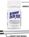 Armour Etch Glass Etching Cream - Starter 2.8Oz Size - Bundled with  Application Brushes