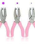 3 Pieces Metal Handheld Paper Punch Single-Hole Tag Punch Set with Plastic Handle for Circle Holes for DIY Craft Tag