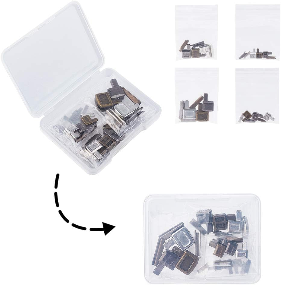 12 Sets Metal Zipper Latch Slider Retainer 3 Color 