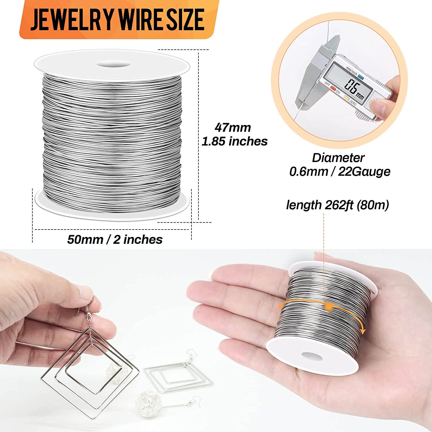 22 Gauge Stainless Steel Wire for Jewelry Making, Bailing Wire Snare Wire Wrapping for Craft and Jewelry Making