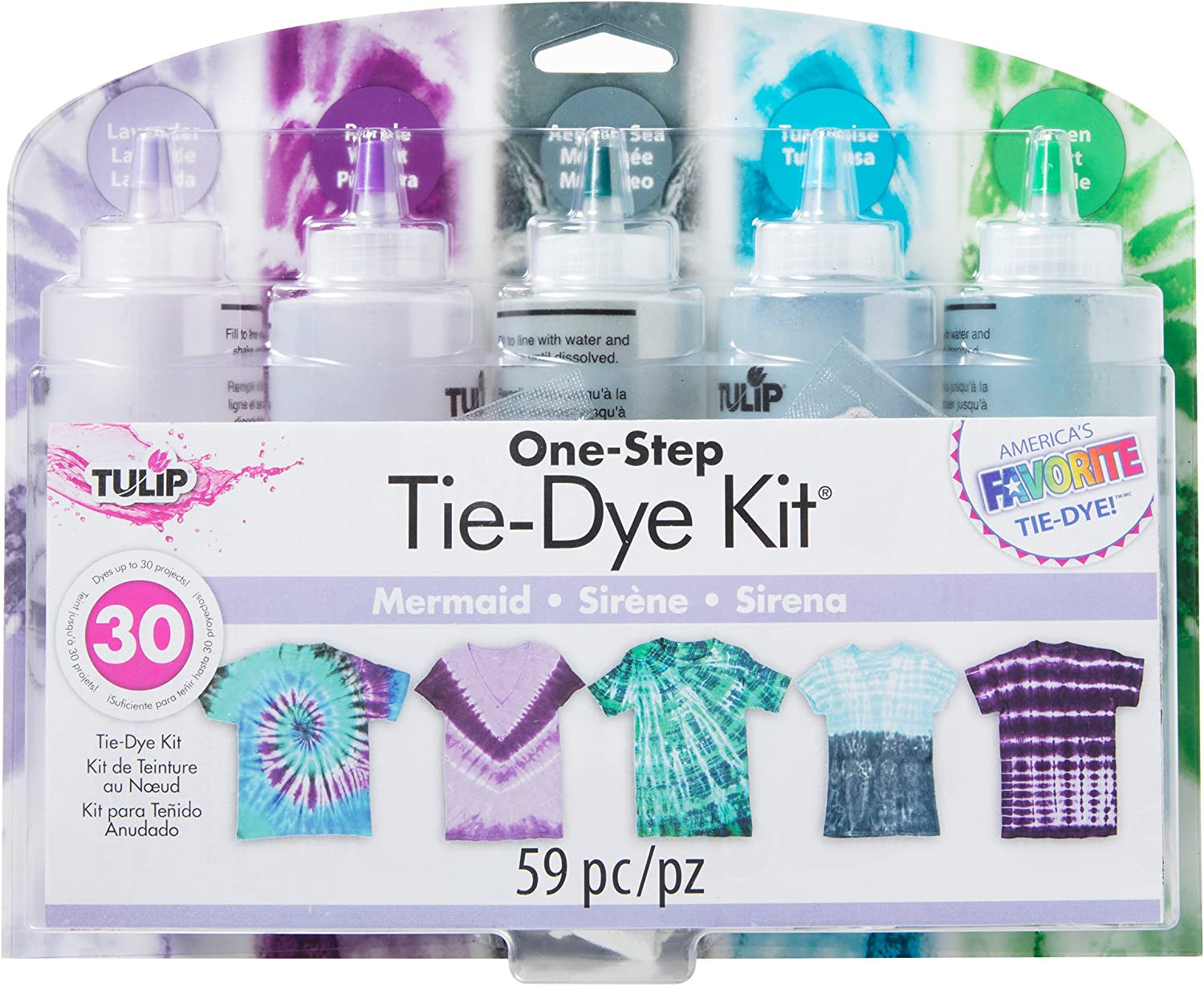 One-Step Tie-Dye Kit One-Step Tie Kit Fabric Dye, Mermaid