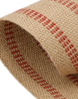 3.5 Inches X 33 Yards Upholstery/Craft Jute Webbing, Natural Chair Webbing with Red Stripes, Burlap Fabric Webbing Tape for Craft, Decoration, Furniture Repair
