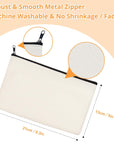 Blank Canvas Makeup Bags 10 Pack, Sublimation Blanks Cosmetic Bags, DIY Heat Transfer Canvas Pen Case Pencil Bags, Beige Multi-Purpose Travel Toiletry Zipper Bags (10Pcs 8.3 × 5 Inch)