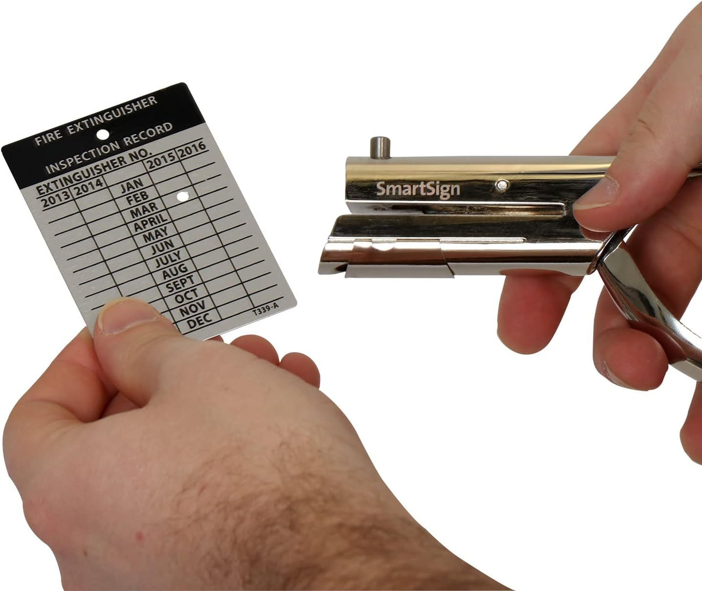 Single Hole Heavy Duty Hand Held Hole Punch - 1/8 Inch (3 Mm) Hole Punch, 2 Inch Reach, for Id Card, PVC Card, Badge, Foil, 5" Tall, Silver