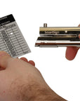 Single Hole Heavy Duty Hand Held Hole Punch - 1/8 Inch (3 Mm) Hole Punch, 2 Inch Reach, for Id Card, PVC Card, Badge, Foil, 5" Tall, Silver