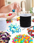 Stretchy Bracelet String, 2 Rolls 1.5 Mm Elastic String Cord for Bracelets,Jewelry Making, Necklaces, Beading and Crafts (Black&White)