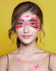 31 Pieces Face Stencils Kit, 17 Reusable Large Face Paint Stencils, 4 Small Stick Paint Stencils and 10 Pieces Painting Brushes for Kids Face Painting, Tattoo Stencils, Holiday Halloween Makeup