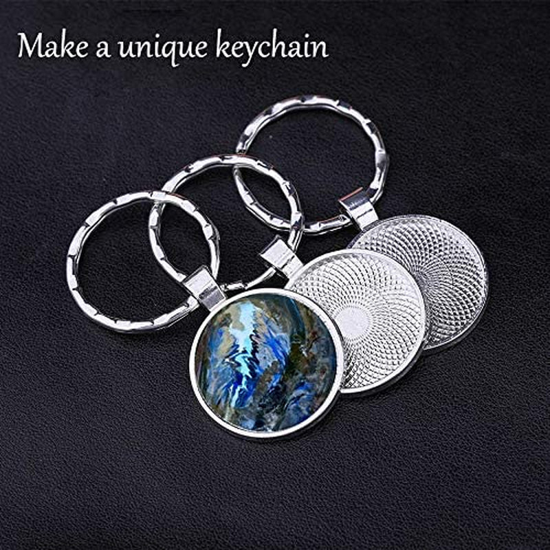 40 Pcs Silver Pendant Trays with 40 Pcs Transparent Glass Cabochons, round Pendant Bezels 1 Inch/25Mm for Photo Pendant Resin Craft Jewelry Making, Total 80 Pcs