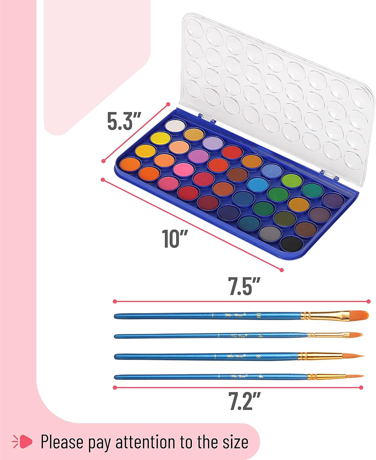 - Watercolor Paint Set, 40 Pcs, 36 Colors, Watercolor Paints, 4 Brushes, Non-Toxic Watercolor Paint, Portable Watercolor Set, Water Colors for Adults, Kids, Beginners and Artists