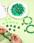 2566PCS+ St. Patrick'S Day Beads for Jewelry Making Green Heishi Pearl Star Letter Clay Wooden Irish round Loose Beads with Enamel Luck Shamrock Hat Pendants for DIY Necklace Bracelets Making Kit