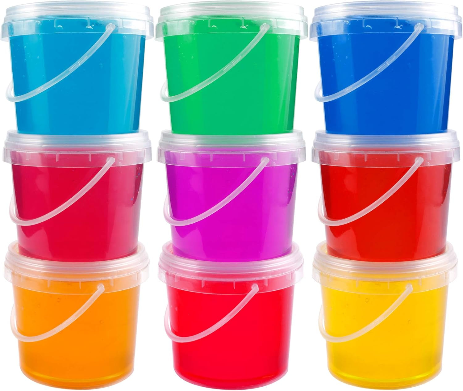 15 Pack 8 Oz Slime Containers with Lids and Handles,Mini Toy Storage Case