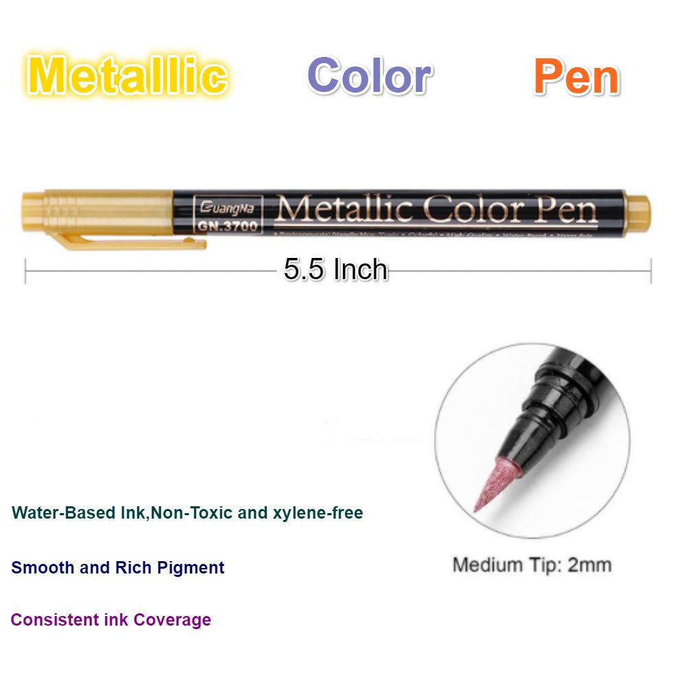 Wax Seal Pen Kit,  12PCS Metallic Marker Color Pen for Decorating Wax Seal Stamp, Premium Wax Seal Pen Set for Wedding Wax Envelope Seal, Fit All Wax Seal Beads or Wax Seal Sticks