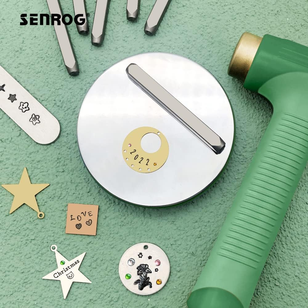 Bench Block for Jewelry Making, No-Rebound Steel Block, Dia:3'' Height: 9/16'', Jewelry Metal Stamping Tools for Jewelry Making &amp; Metal Stamping, Alloy Steel, Mirror Surface, Chrome-Plating