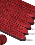 6PCS Blood Red Sealing Wax Sticks with Wick, Suitable for Envelope, Invitation, Gift Wrapping, Wine Bottle, Tea or Cosmetics Box