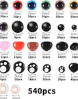 1060 Pcs Safety Eyes and Noses for Amigurumi, 6-16 Mm Colorful Safety Eyes with Washer Plastic Stuffed Crochet Eyes Craft Doll Eyes for Stuffed Animals Crochet Toy Christmas Stocking Stuffers
