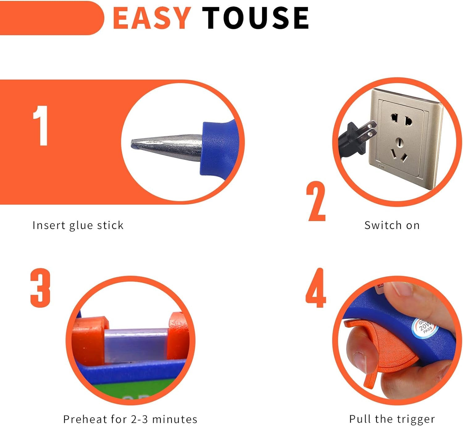 Glue Gun and Sticks Set, Hot Melt Glue Gun Mini for Crafts with 20 Pcs Glue Sticks and 20 Wood Craft Sticks,Hot Mini Glue Guns with Hardshell Carrying Case for School DIY Arts, Craft