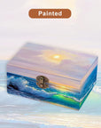 Unfinished Wooden Box with Hinged Lid, 4 Pcs- 6"X3.8"X2" Wood Boxes Bulk for Craft, Make Your Own Gift, Jewelry Pin Box