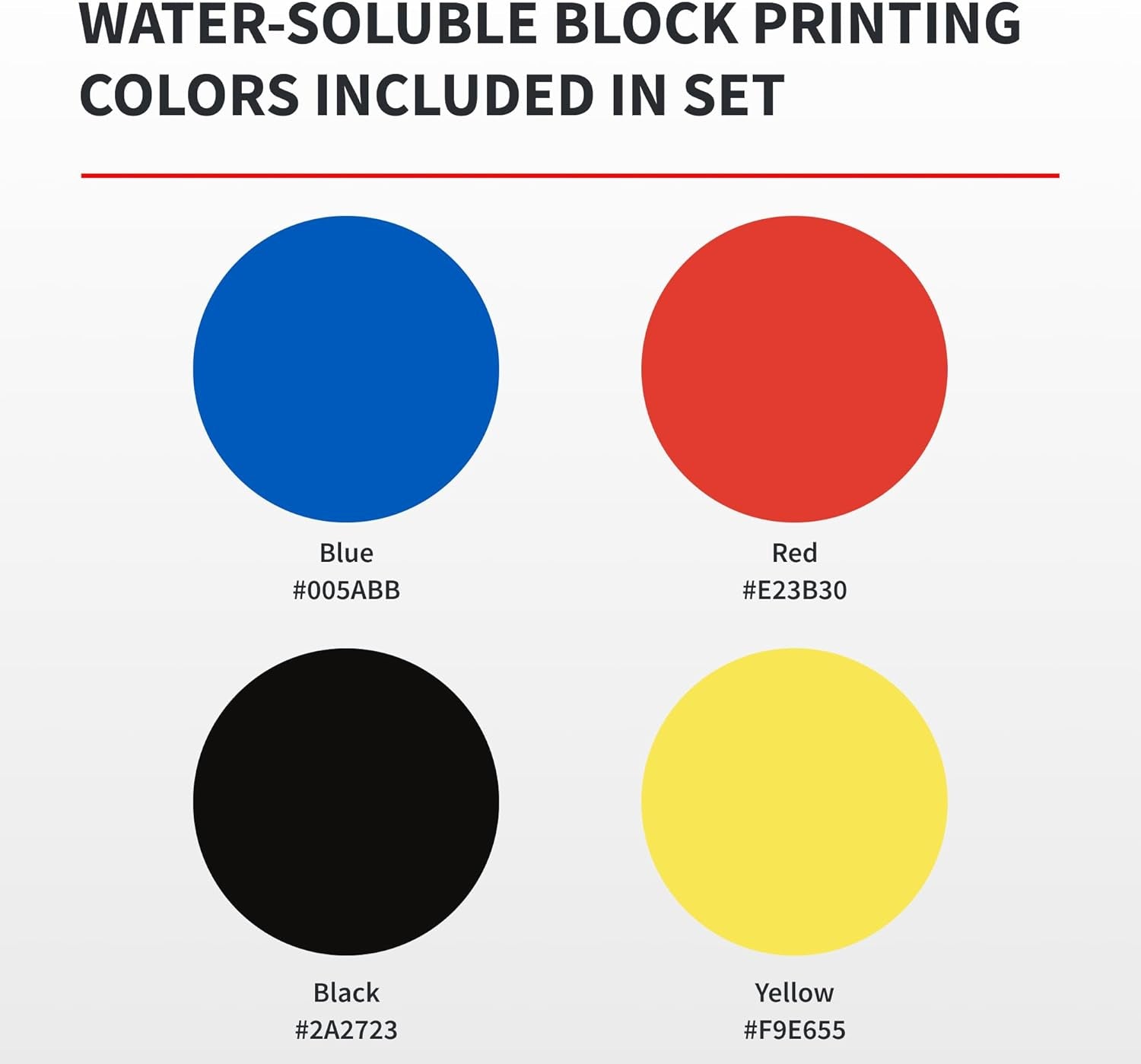 Water-Soluble Block Printing Ink Starter Set, 4-Color Set, 1.25-Ounce Tubes