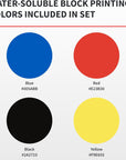 Water-Soluble Block Printing Ink Starter Set, 4-Color Set, 1.25-Ounce Tubes