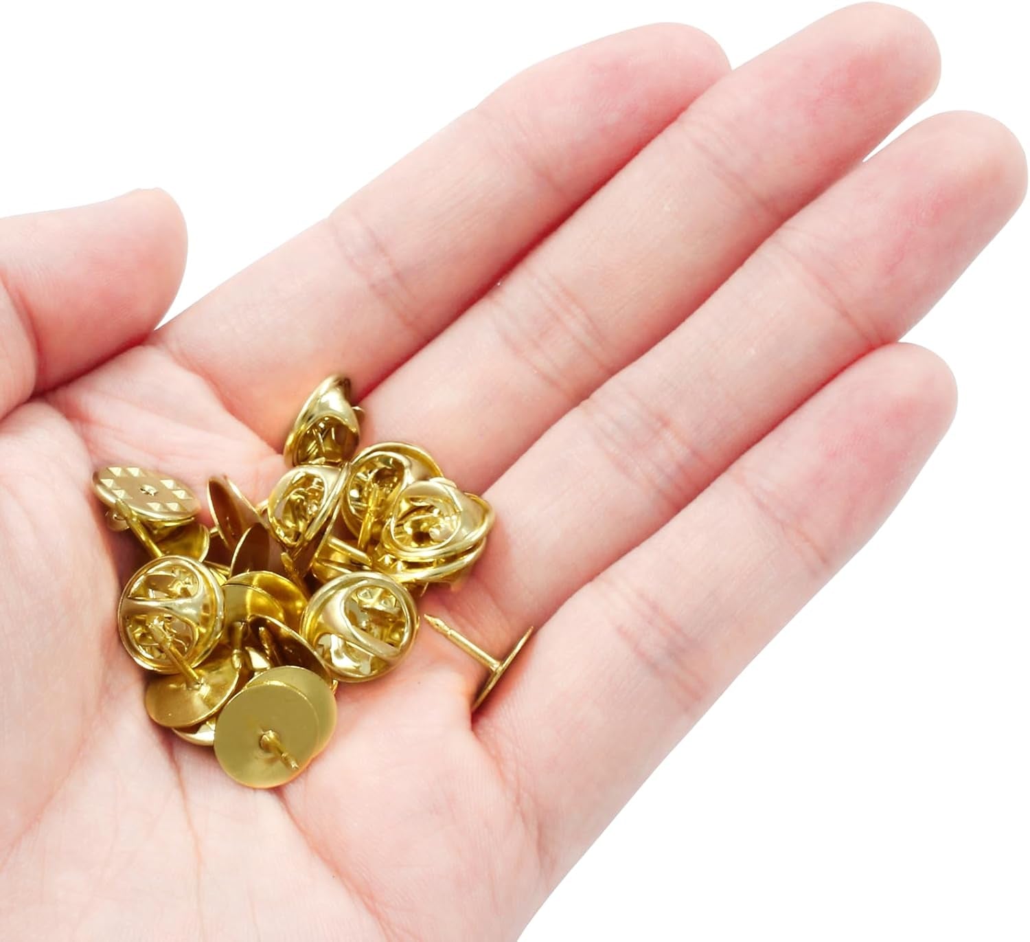 50 Pairs Pin Backs Replacement，Gold Butterfly Tie Tacks, Perfect Blank Pin Keepers for Craft Making Jewelry Making