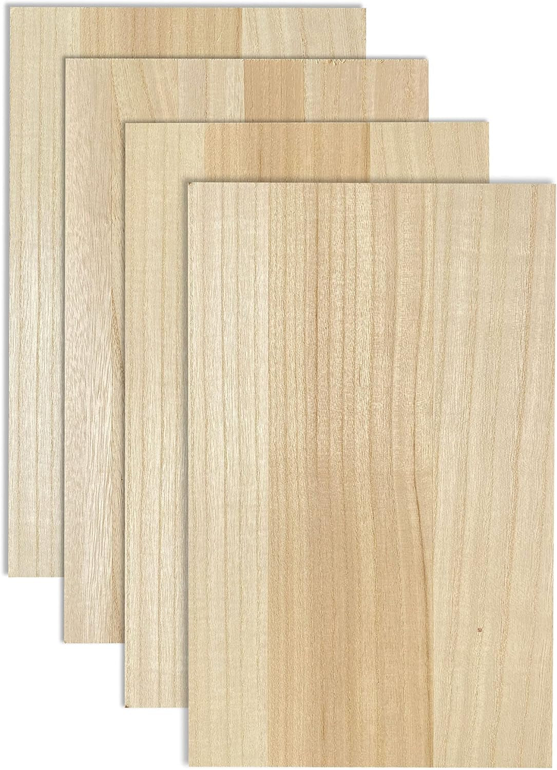 4 Pack Veneered MDF Double Sided Paulownia Wood,Mdf Core,6.4Mm 1/4Th Inch, 10"X16" Unfinished Wooden Canvas Boards Signs for Engraving Painting Crafts