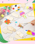 Unfinished Ice Cream Wood Cutouts Summer Crafts Bulk DIY Wood Cutouts Ice Cream Wooden Crafts Ice Cream Party Decor for Art Paint Birthday Ornaments, 6 Styles
