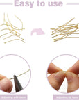 500Pcs Brass Ball Head Pins 2 Inch 50Mm Gold and Silver Headpins for DIY Charm Beads Crafts Jewelry Making