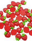 Rurili Mini Resin Strawberry Flat Back for Scrapbooking Embellishment DIY Craft Decors Hair Accessories 50 Pcs（A）