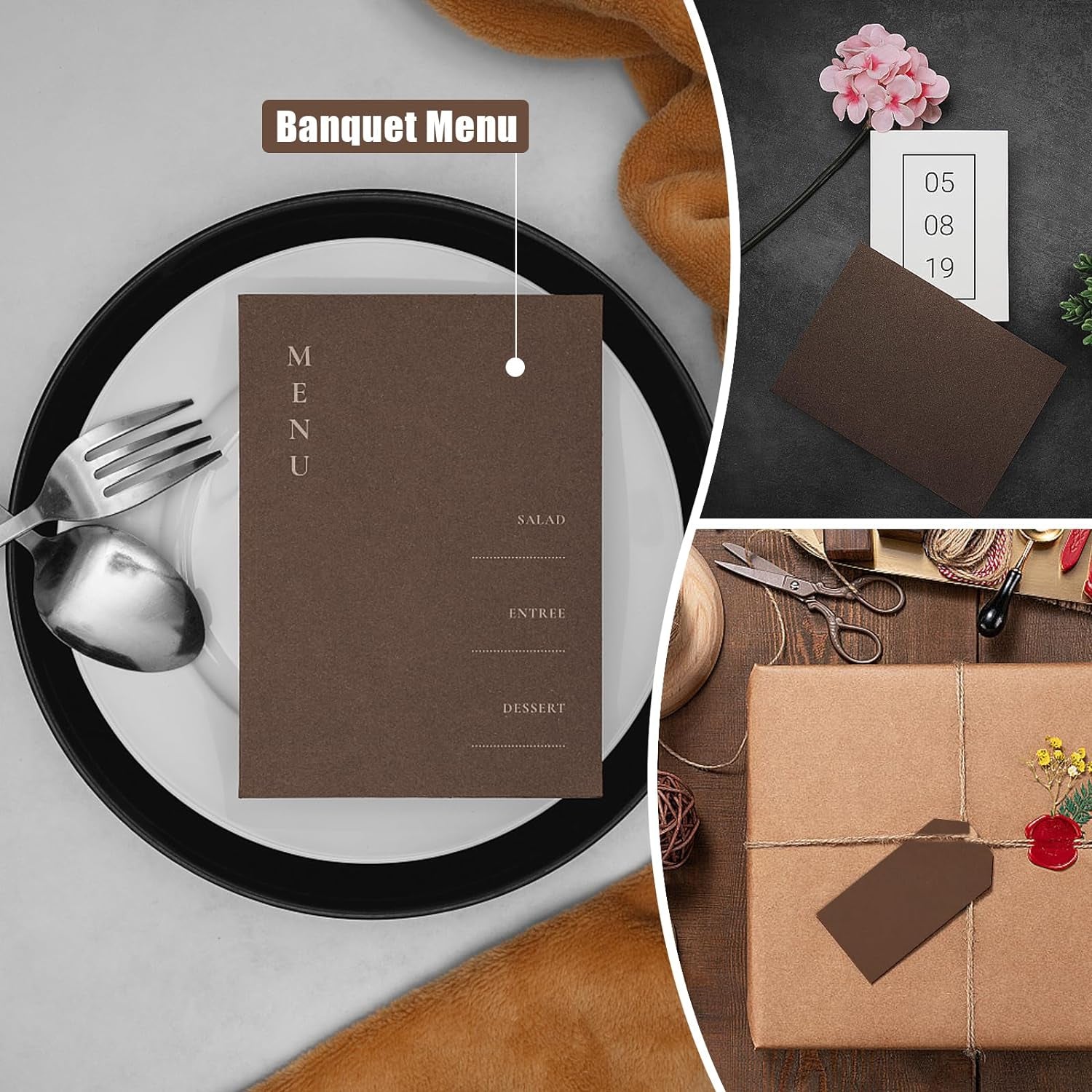 200 PCS Dark Brown Cardstocks 8.5 X 11 Inch, Letter Size Thick Kraft Card Stock Paper Cover for Cards Making Invitations and DIY Craft Projects,