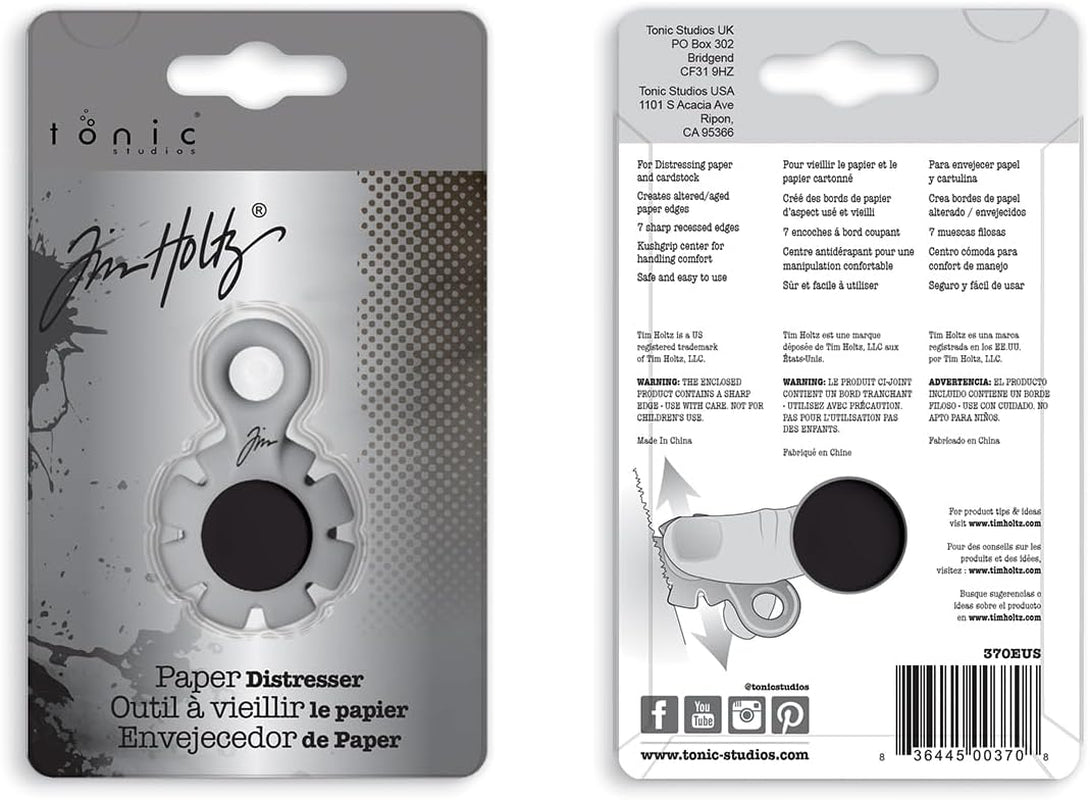 Tim Holtz Paper Distressing Tool - Scrapbook Supplies for Cardstock and Creating Rough Torn Edges - Distresser with 7 Recessed Blades