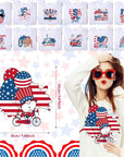 36 Pcs Patriotic Iron on Transfers 4Th of July Iron on Decals Patches Independent Day Western Heat Transfers Vinyl Decals for Clothes Bag Covers DIY Decorations