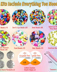 Clay Beads Arts and Crafts Kit for Jewelry Making, with Smiley Letter Beads, Gifts for Girls Age 6-12