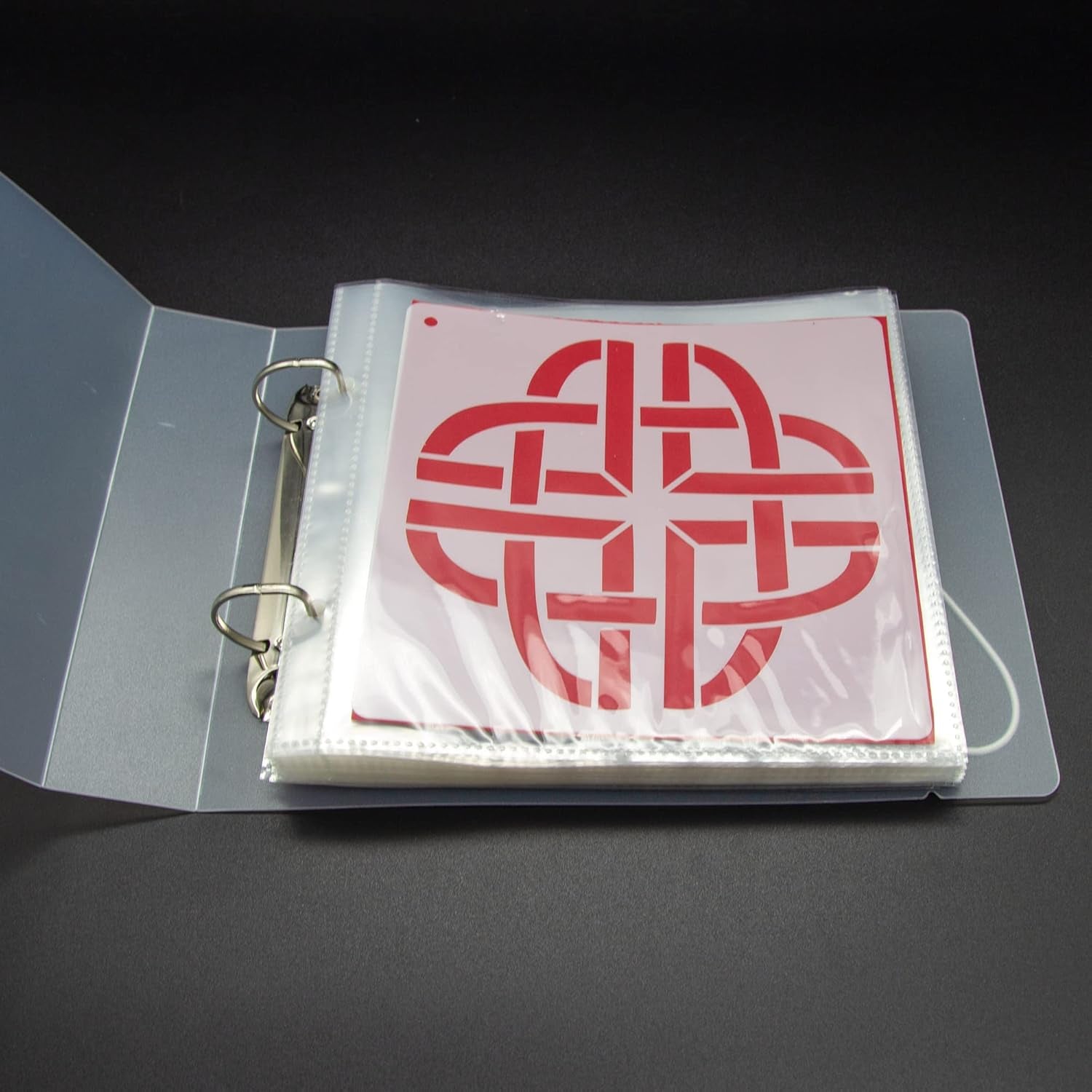 Cookie Stencil Storage Binder, Stamp &amp; Die Cut Storage Binder with 50 Clear Sheet Protectors Holds 6"X6" Size - Clear Binder with D-Rings for Scrapbooking Die-Cuts, Embossing Folders Organizer
