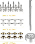 150 PCS Canvas Snap Kit Tool, Metal Screws Snaps Marine Grade 3/8" Socket Stainless Steel Boat Canvas Snaps with 2 PCS Setting Tool for Boat Cover Furniture (150 PCS)