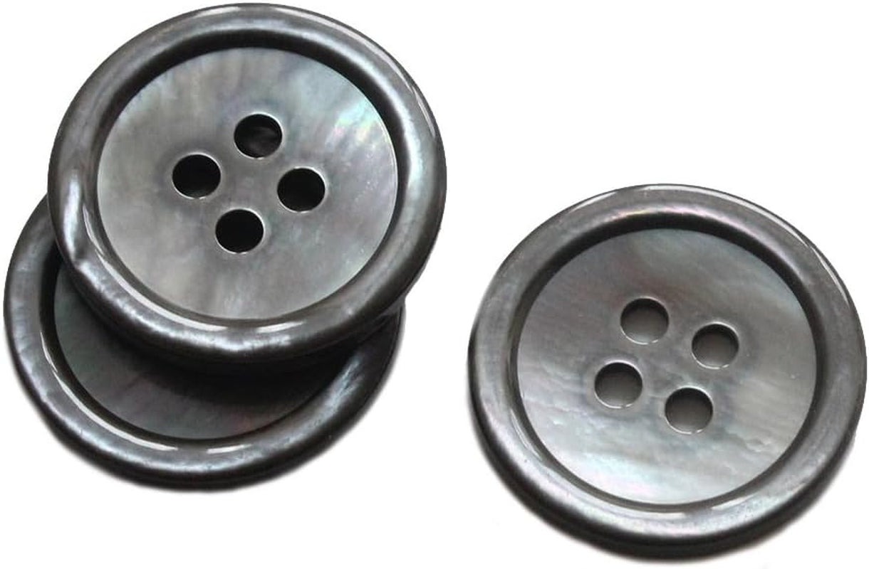 22 Pieces Natural Black Mother of Pearl Blazer Buttons Suit Buttons Set 20Mm 15Mm Genuine Black MOP Buttons Bulk for Men (Black MOP)