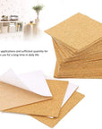60Pcs Self Adhesive Cork Squares,  4 X 4 Inch Strong Cork Adhesive Sheets, Reusable Cork Board Cork Backing Sheets, Mini Wall Cork Tiles Mat for Coasters and DIY Crafts
