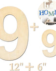Large Wooden Number 5, Unfinished Wood Crafts Wood Numbers Letters for DIY Craft Projects, Birthday, Party, Wedding Decorations, Big Wooden Numbers 12 Inch and Small Wooden Numbers 6 Inch (2Pcs/Set)
