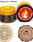 Wood Burning Gel Kit 4 OZ | Heat Activated Non-Toxic Paste for DIY Crafting, with Mini Scraper, Template Sticker, Paint Brush - Accurately & Easily Burn Designs on Wood, Canvas, Denim