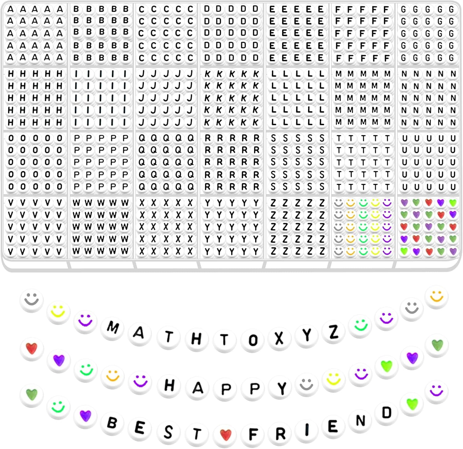 1400+ Pieces Letter Beads Kit, 28 Styles Friendship Bracelets Assorted Alphabet Beads Colorful Preppy Beads Jewelry Making Kit with Beads Case for Teen Girl Gifts