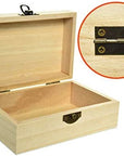 6Pcs Large Unfinished Wooden Box Rectangle Keepsake Box Stash Boxes with Hinged Lid for DIY Easter Arts Hobbies, Jewelry,6X4X2.3Inch