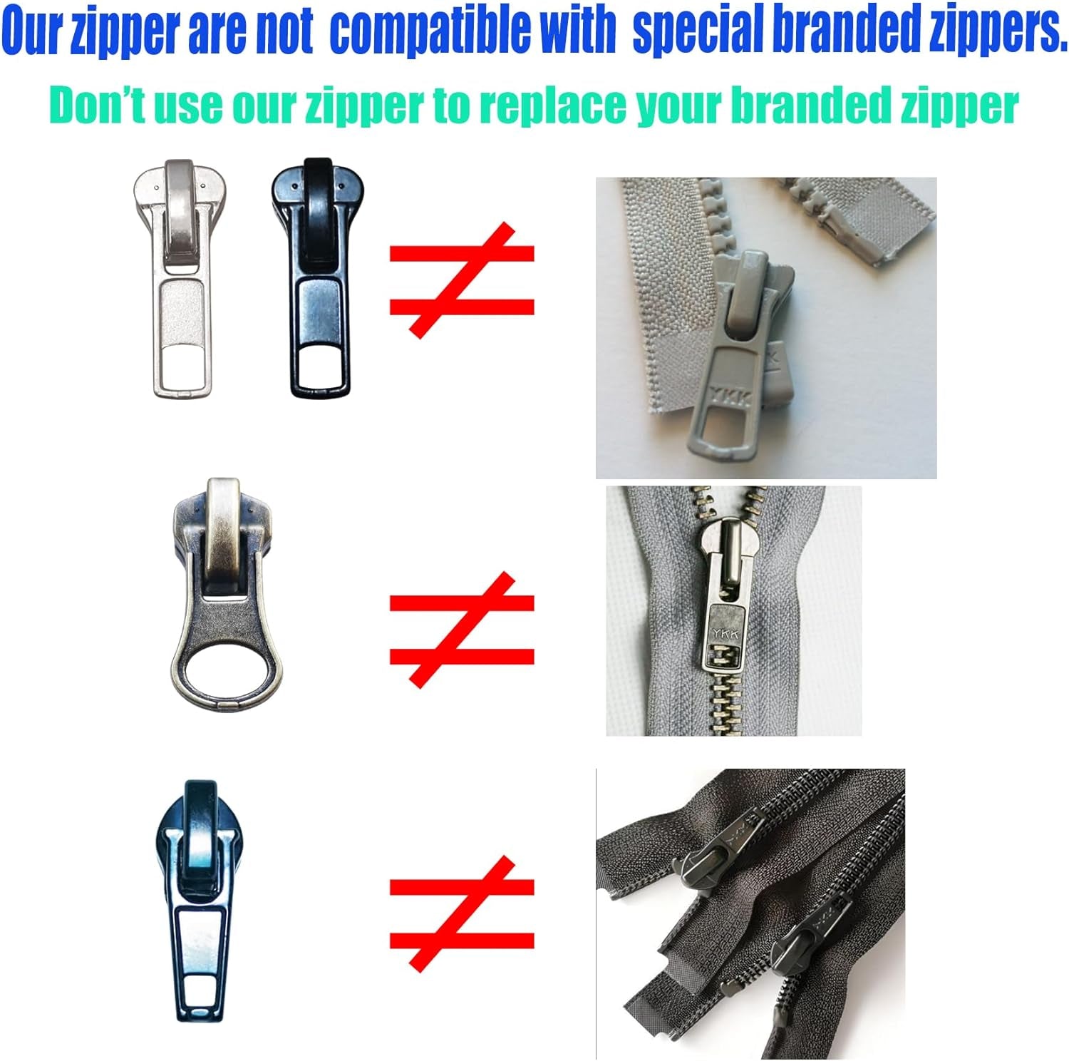 Zipper Repair Kit #5 Sliders with Pull 12 Pcs,#5 Metal Zipper Retainer Box Insertion Pin 6 Sets,Replacement Zipper Bottom/Top Stop, Metal,Plastic,Nylon Coil Zippers Head Fix on Jaceket