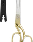 8" Professional Heavy Duty Tailor Fabric Scissors, Dressmaker Sewing Classic Stainless Steel Ultra Sharp Forged Shears, Bent
