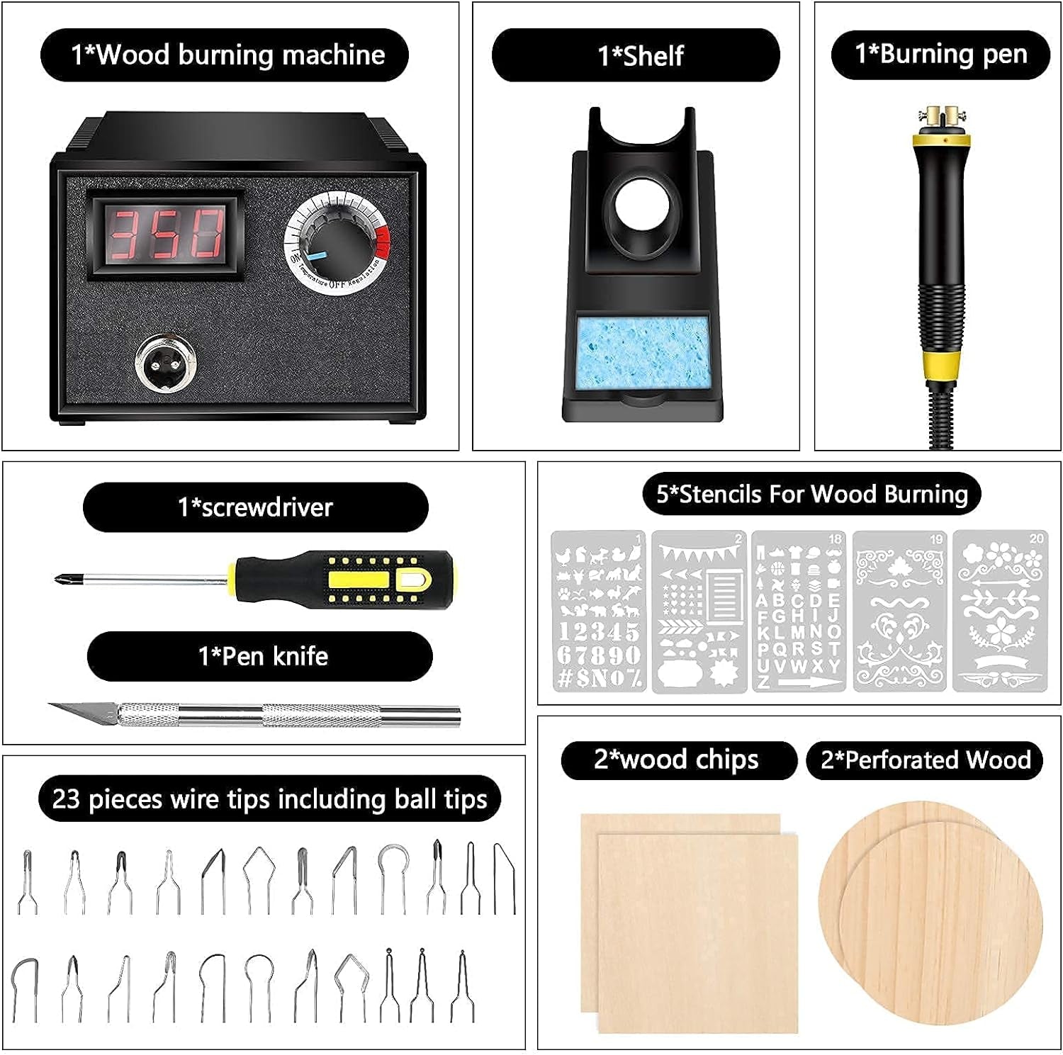Wood Burning Kit,Wood Burning Tool,Wood Burner Tool,Wood Burning Tips,Pyrography Kit, Wood Burning Kit for Beginners,Wood Burning Kit for Kids,Reminder for Australian Users, USE Voltage 110~127V