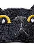 Black Cat Face Iron on Patches for Clothing Embroidered Applique Patch Badge Sew on Cry Cat Emblem DIY Craft (Cry Cat)