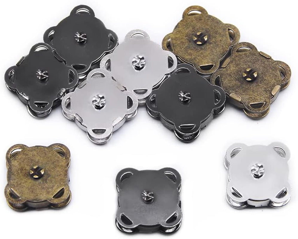 30 Sets Magnetic Snaps Button for Purse Handbag Wallet Overcoat Bag Mixed 3 Colors Fasteners Snap Buttons